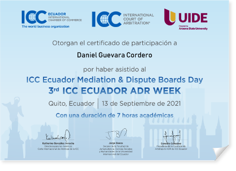 mediadores especialitas quito conflictos ecuador arbitration week dispute boards certificados